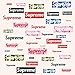 Calculs Iron on Supreme Patches Multi-Sized Iron on Supreme Heat Transfers Vinyl for T-Shirts 40 pcs/Set