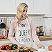 Fodiyaer Couple Baking Aprons Queen & King of The Kitchen Apron Set, His and Her Engagement Anniversary Wedding or Bridal Shower Gift, Cotton Newly Engaged Gifts Apron for Cooking