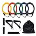 Koncle Resistance Bands Set, Exercise Bands, Fitness Bands Include 5 Exercise Bands, Door Anchor, Foam Handles, Ankle Straps and Waterproof Carrying Case, for Resistance Training, Sports & Outdoors