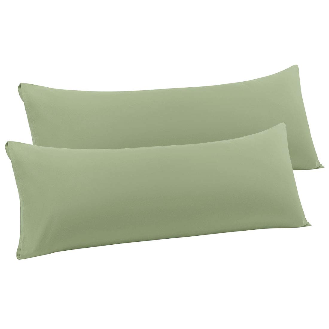 PiccoCasa Body Pillow Cover with Envelope Closure, Set of 2 Pillow Case for Long Bolster Pillow, Soft Microfiber Body Pillow Covers Sage 50 x 140cm/ 4ft. 6in