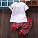 Canis Baby Boy Kid 2 Piece Star Sportswear Clothes T-Shirt Top Short Pants Outfit Set (S/0-6M,Dark red)