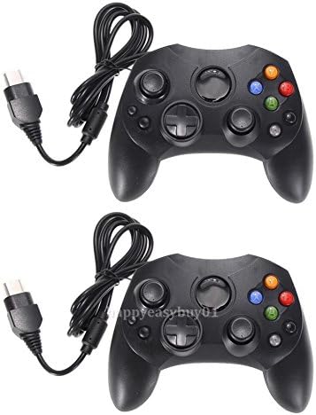 2 X Dual Shock Black Wired Game Pad Controller For Microsoft Original Xbox NEW!