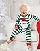 Green Stripes Santa Lounge Set Mud Pie Infant or Toddler Christmas Pajamas 9-12 months