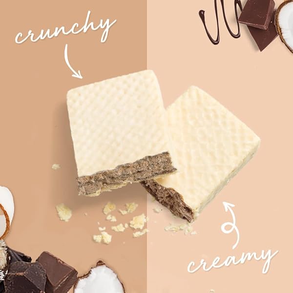POWER CRUNCH PROTEIN WAFER BARS, HIGH PROTEIN SNACKS WITH DELICIOUS TASTE, CHOCOLATE COCONUT, 1.4 OUNCE (12 COUNT)