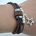November's Chopin Unique Beads Braided Leather Adjustable Wrap Bracelet