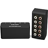 Cubilux AS-R1 4 Way RCA Audio Splitter Box, 4-Channel Stereo RCA Splitter, Passive Audio Splitter-Made with Aluminum Alloy (1 in 4 Out)