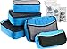 bago 8 Pcs Packing Cubes For Travel - 5 Packing Cube with 3 ZipLock Bags - Travel Cubes to Get Maximum Storage, Save Time & Effort to Pack - Happy Traveling (Blue), Blue-, 5pcs Set