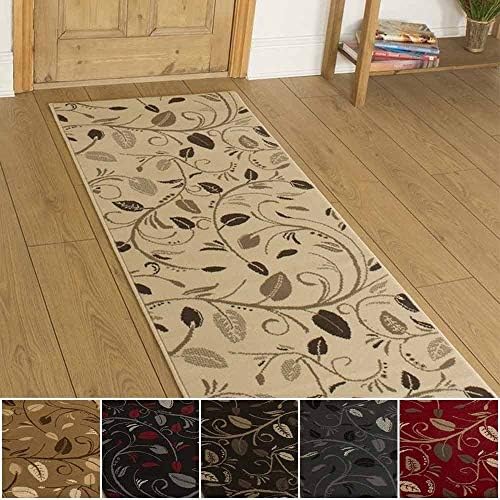 runrug UK Kitchen Hallway Long Carpet Rug Runner - Scroll - Cream - CUSTOM LENGTH - 150cm x 60cm