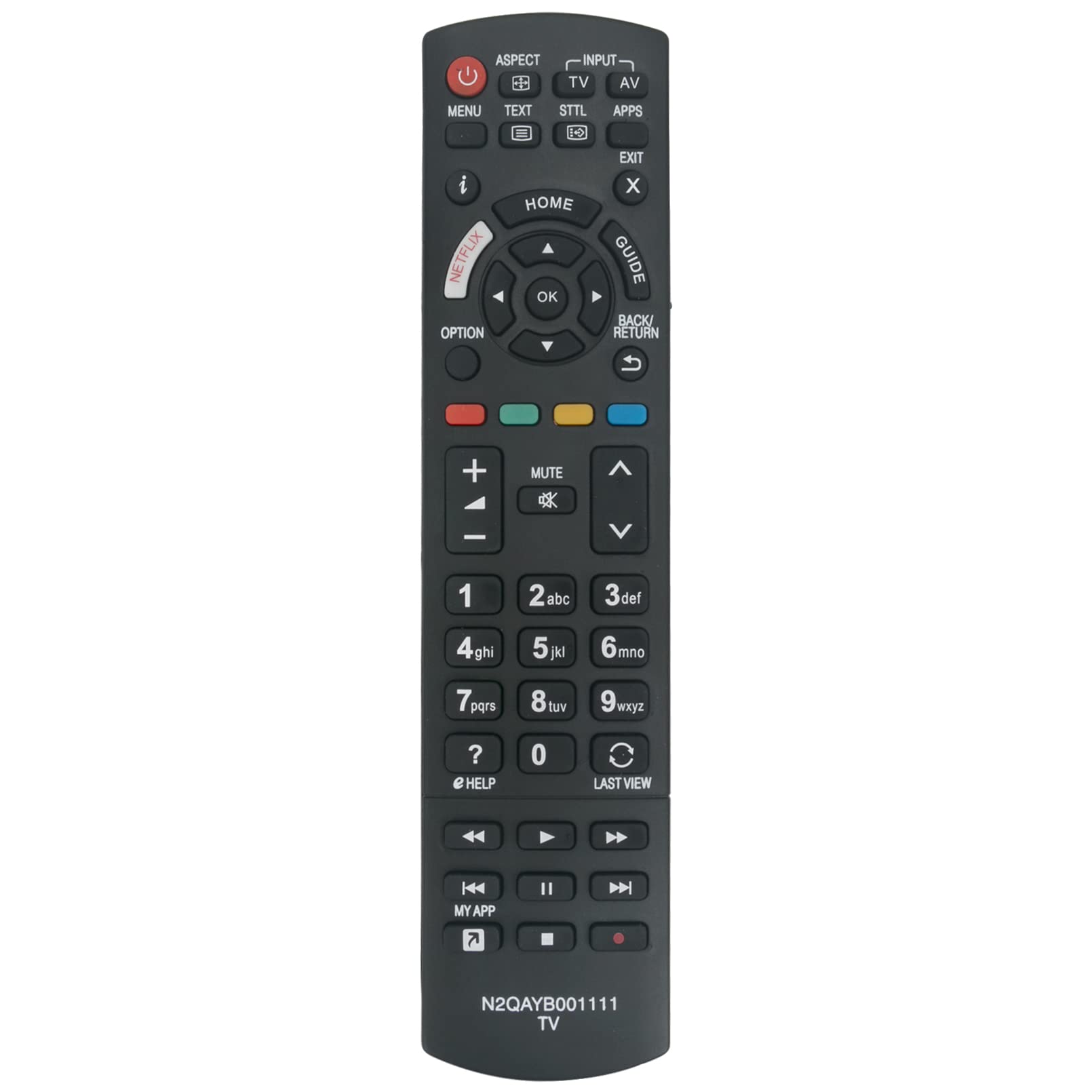 VINABTY N2QAYB001111 Replacement Remote Control fit for Panasonic TV TX-40EX600E TX-55EX600E TX-40EX600B TX-40EX620 TX-40EX633 TX-43EXW604 TX-49EX600B TX-49EXR600 TX49EXW604 TX55EX633 TX-49EX580B