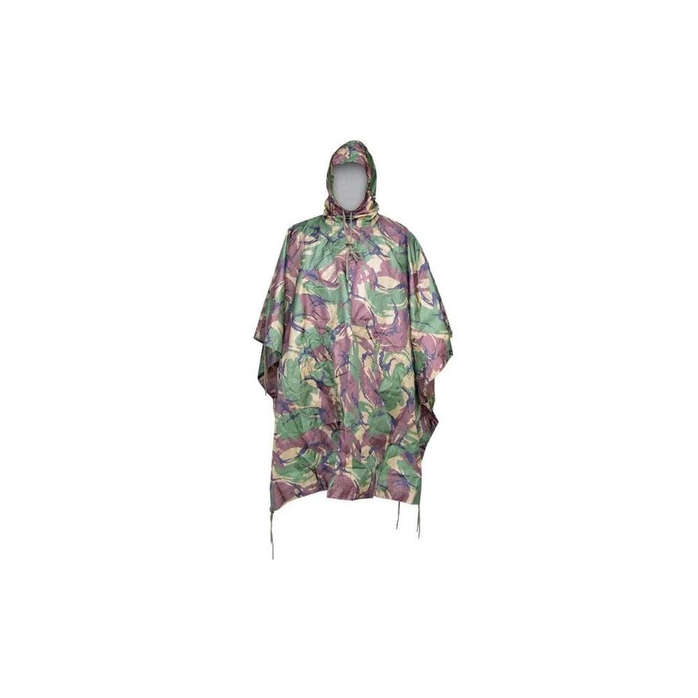 Kombat UK WATERPROOF HOODED PONCHO DPM ONE SIZE RIPSTOP MILITARY RAIN COAT FESTIVAL CAMPING ARMY