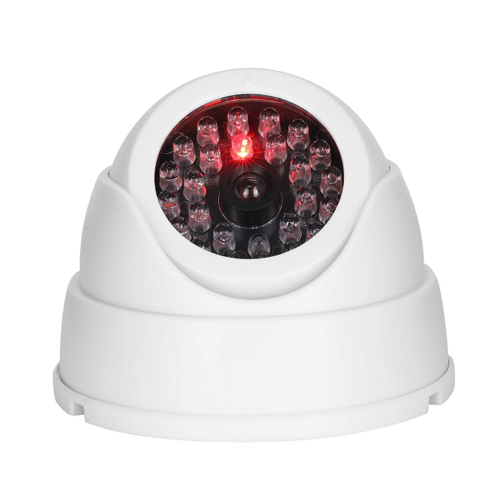 Dioche Dummy Fake Security CCTV Dome Camera, Dome Simulated Surveillance Camera with 30pcs Flashing Red Dummy IR LED Light, Wireless Dome Simulated Camera, Indoor/Outdoor Simulated Camera