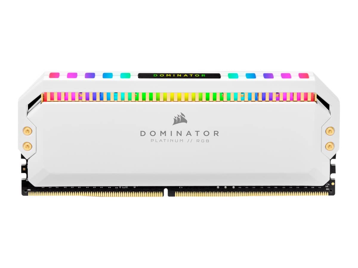 Corsair DOMINATOR PLATINUM RGB 32GB (4x8GB) DDR4 3200 (PC4-25600) C16 1.35V Desktop Memory - White