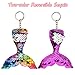 FEPITO 20 PCS Glitter Mermaid Tail Keychains for DIY Projects and Crafts, Mermaid Sequins Keychains Under The Sea Birthday Party Supplies Gifts