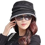 Siggi Womens 1920s Vintage Wool Felt Cloche Bucket Hat Winter Fall Packable