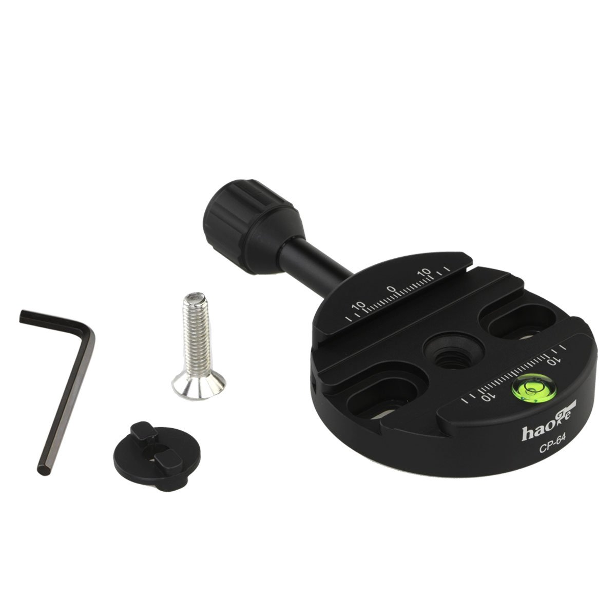 Haoge Female to Male Boss Adapter Convertor with 64mm Arca Swiss Compatible Quick Release Clamp for Manfrotto Tripod Ball Head Clamp Replacement