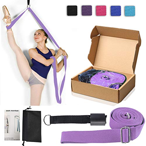 KimDaro Leg Stretcher, Door Flexibility & Stretching Leg Strap – Great for Ballet Cheer Dance Gymnastics or Any Sport Leg Stretcher Door Flexibility Trainer Premium Stretching Equipment (Purple)