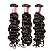 Donmily 10A Remy Brazilian Natural Wave Hair 3 Bundles 100% Unprocessed Brazilian Virgin Human Hair Weft Cheap Wavy Hair Weave Natural Color (8 10 12)