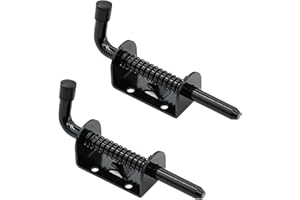 BAUDELUN 2 Packs 5 Inch Spring Loaded Barrel Bolt Latch Pin, Heavy Duty Steel Sliding Door Lock for Doors/Cabinets/Chests, 2mm Thickened Interior and Outdoor Solid Hardware Latch