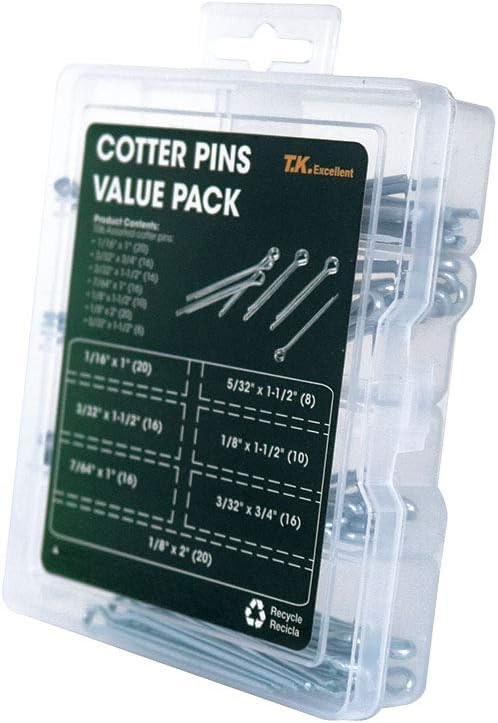 T.Kllent Cotter Pins Assortment,Zinc Plated 106Pcs - Image 5