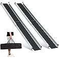 gardhom 1Pair 4FT Adjustable Wheelchair Ramp 48" L x 7.4" W Telescopic Ramps for Wheelchairs 600lbs Portable Wheelchair Ramps for Steps Home Threshold Doorways Steps Stairs with Carrying Bag