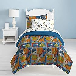 Dream Factory Dinosaur Blocks Ultra Soft Microfiber
