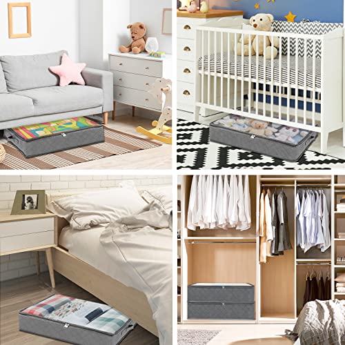 Fixwal 4 Pack Under Bed Storage Containers Foldable Clothes Storage