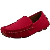 DADAWEN Toddler Little Kid Boys Girls Soft Suede Leather Slip On Penny Loafer Dress Shoes Moccasin Flat Boat Shoes Wedding Church Oxford