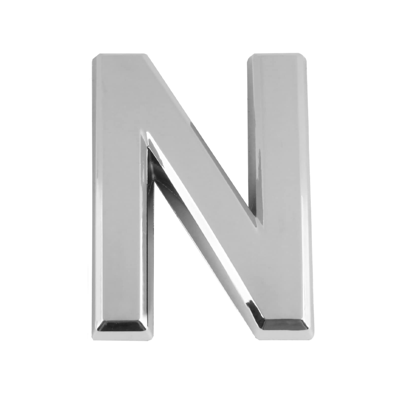 Larcele 1.96inch/5cm Self-Stick Modern House Number ABS Address Numbers Silver Mailbox Number 3 Pieces MPH-04(Letter N)