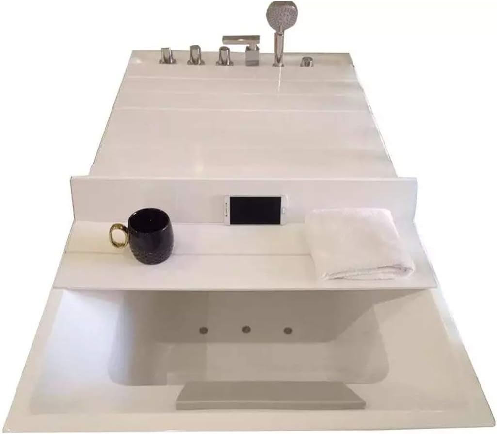 Folding Bathtub Cover Gloss White Moisture Resistant Wood MDF Front