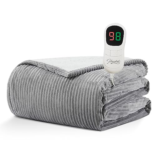 Photo 1 of HomeMate Heated Blanket Electric Throw - 50"x60" Heating Blanket Throw 4 Hours Auto-Off 5 Heat Levels Blanket Over-Heat Protection Soft Flannel Sherpa Heater ETL Certification