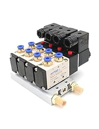 Baomain 4 V210 08 DC 12 V sola cabeza 2 Posición 5 Way 4 Válvula Solenoide neumática w base