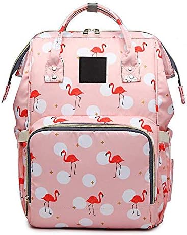 SHANBUYERS - Xplore the Unxplored Multi-Functional Waterproof Baby Diaper Bag for Mom (16.5 X 10 X 8 Inch; Pink Flamingo)