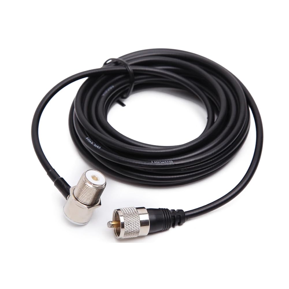 PL259 Jumper Cable RG58 PL-259 UHF Male to Female hole connector Low Loss SO239 CB Radio Cables 20inch(5M) signal transmission for two way scanner Antenna Scanners Network Analyzer vehicle car mount