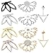 QHiYan 10 Pairs Ear Jacket Stud Lotus Flower Earrings Simple Chic Earring Set for Women and Girls