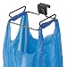 mDesign Over the Cabinet Metal Wire Small Garbage Container, Trash Bag Holder Rack for Recycled Reusable Disposable Plastic Shopping Grocery Bags for Kitchen, Pantry, Garage, Bathroom - Matte Black