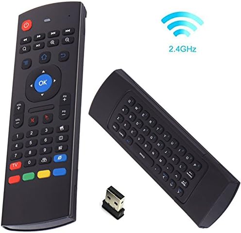 Vasteyu MX3 2.4G Wireless Qwerty Mini Keyboard ,Android Box Remote with Air Mouse Android Remote Control 3-Gyro +3-Gsensor for Google Smart TV BOX HTPC Windows IOS Mac PC Linux Xbox (no backlight)