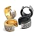 Jstyle Jewelry Stainless Steel Hoop Earrings for Men Women Huggie Earrings Unique Greek Key