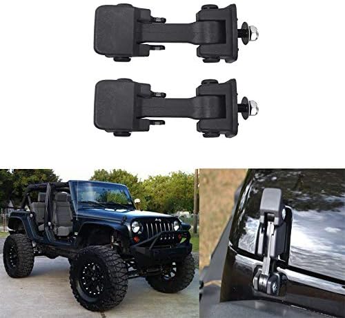 Anxingo Heavy Duty Hood Latches, Hood Latch Rubber Catch Release Kit Replacement for Jeep Wrangler TJ 2007-2016 Includes Both Hood Catches-2 Packs
