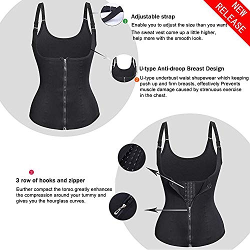 TINGLU Waist Trainer Corset for Women Weight Loss, Adjustable Straps Neoprene Waist Cincher for Double Tummy Tontrol
