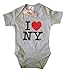 I Love NY New York Baby Infant Screen Printed Heart Bodysuit Gray Large 18 Mo.