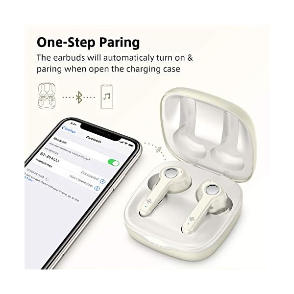 Wireless Earbuds, Upgraded Boltune Bluetooth V5.2 in-Ear Stereo Bluetooth Headphones, USB-C Quick Charge, IPX8…