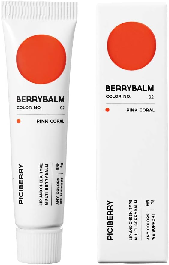 Berrybalm(Pink Coral), lip & cheek balm, multi blush, moisturizing and matte, highly pigmented, long lasting formula