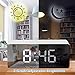 K Kwokker Digital Clock Mirror LED Alarm Clock Safe Round Corner w/Dimmer, Snooze, Temperature, Night Display for Home, Bedroom, Bedside, Office, Desktop, Travel, Battery, USB Cable, Electric
