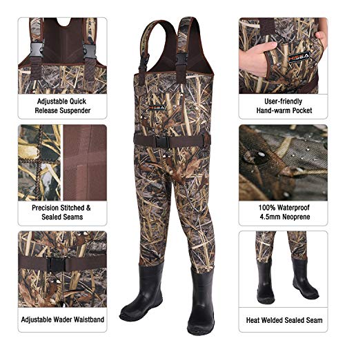 Hisea Kids Chest Waders Neoprene Fishing Waders for Toddler & Children