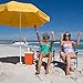 Cup Holder Beach Umbrella Tray - Plastic Patio Table & Pool Accessories - Holds 4 Drinks, Snacks, Sunglasses, Keys, Sunscreen, & Electronics
