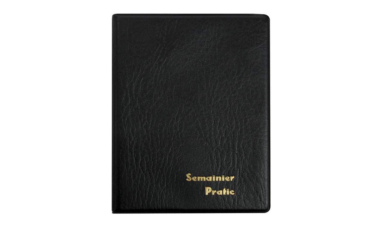 Exacompta - 192421E - Pratic S Spiral Barbara Week to View Desk Diary - 14 x 18 cm - January to December 2026 - Black