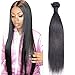 Human Hair 1 Bundle 10A Brazilian Straight Human Hair One Bundle 24inch 100% Unprocessed Virgin Human Hair Straight Weave Bundle Raw Single Bundle Deals Natural Black for woman