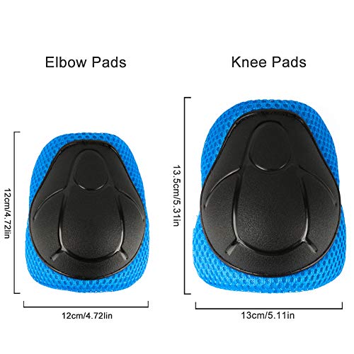 Knee Pads for Kids Toddler Knee Pads and Elbow Pads Set with Wrist Guards 3 in 1,Children Protective Gear Set for Skating Riding Cycling Biking Rollerblading Scooter(3-8 Years),Blue