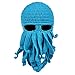 Vbiger Beard Hat Beanie Hat Knit Hat Winter Warm Octopus Hat Windproof Funny for Men & Women, Light Blue, One Size