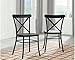 Ashley Furniture Signature Design - Minnona Dining Side Chair - Set of 2 - Cross Back - Vintage Casual Style - Antique Black Finished Metal